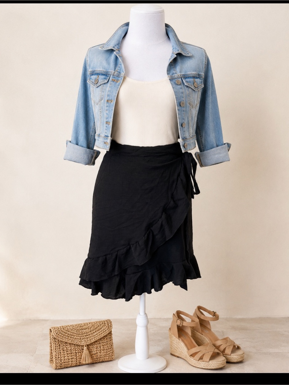 Women’s Black Ruffle Wrap Skort Size 3X